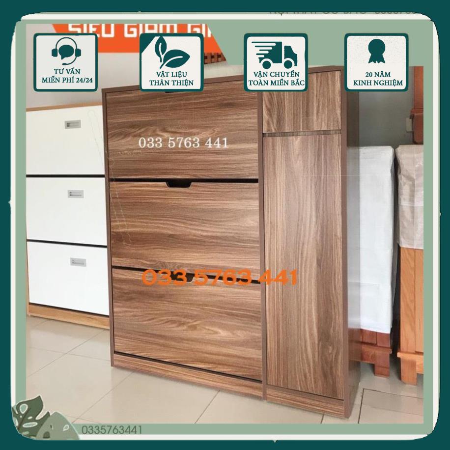 GIÁ GỐC - Tủ giày thông minh cánh lật gỗ MDF phủ melamine - tủ giầy thông minh cánh lật có ô để mũ bảo hiểm