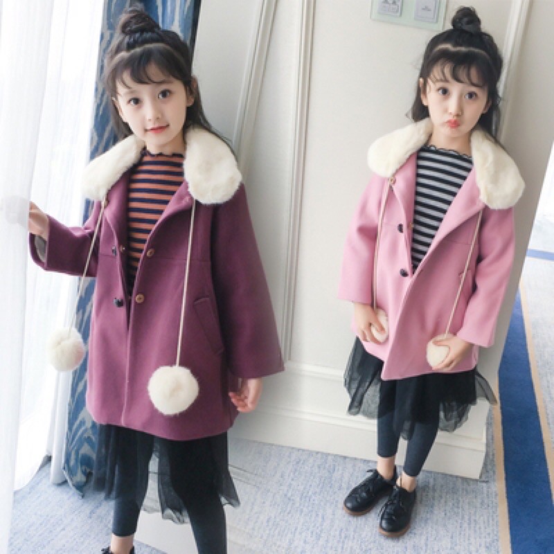 Áo khoác dạ bé gái