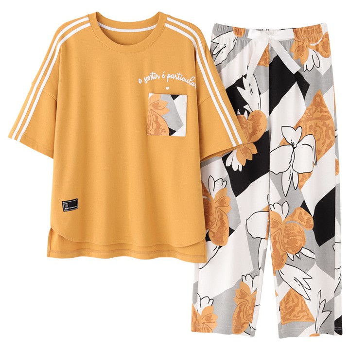 Đồ bộ lửng Quảng Châu cao cấp: Bộ mặc nhà chất chất vải COTTON 100% tự nhiên thông thoáng ngày hè (size M-2XL) | BigBuy360 - bigbuy360.vn