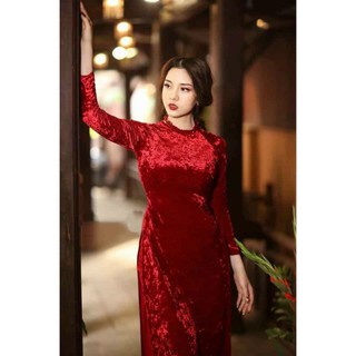 áo dài nhung nhám sang trọng cực lạ mắt