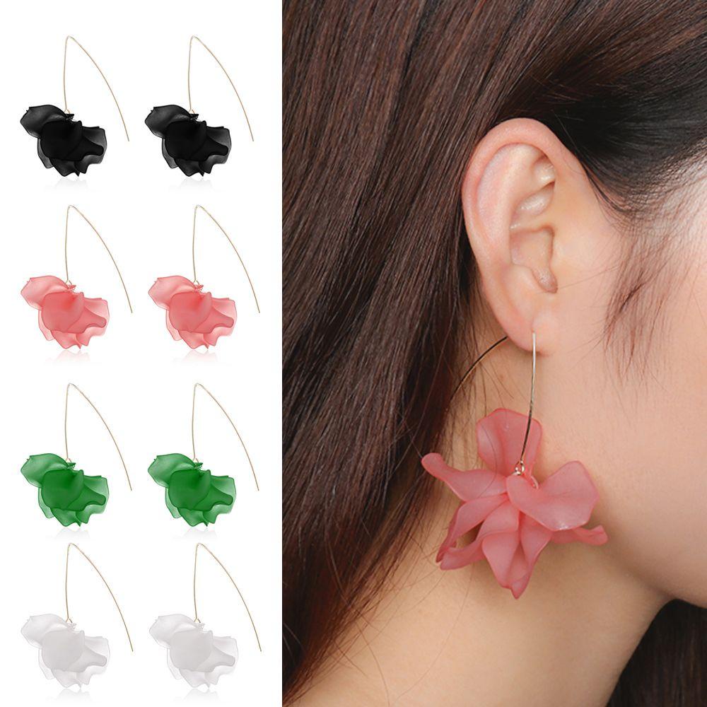 Khuyên Tai Xích Dáng Dài Họa Tiết Hoa Thanh Lịch Cho Nữ
