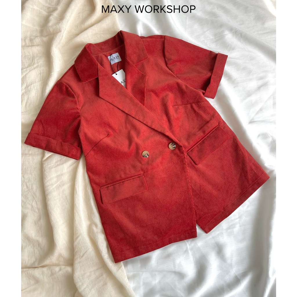 Áo khoác blazer tay ngắn short blazer red brick Maxy Workshop | BigBuy360 - bigbuy360.vn
