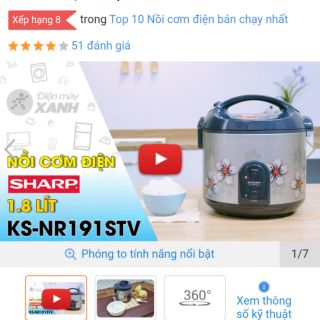 NỒI CƠM ĐIỆN SHARP(Thái Lan) 1,8l