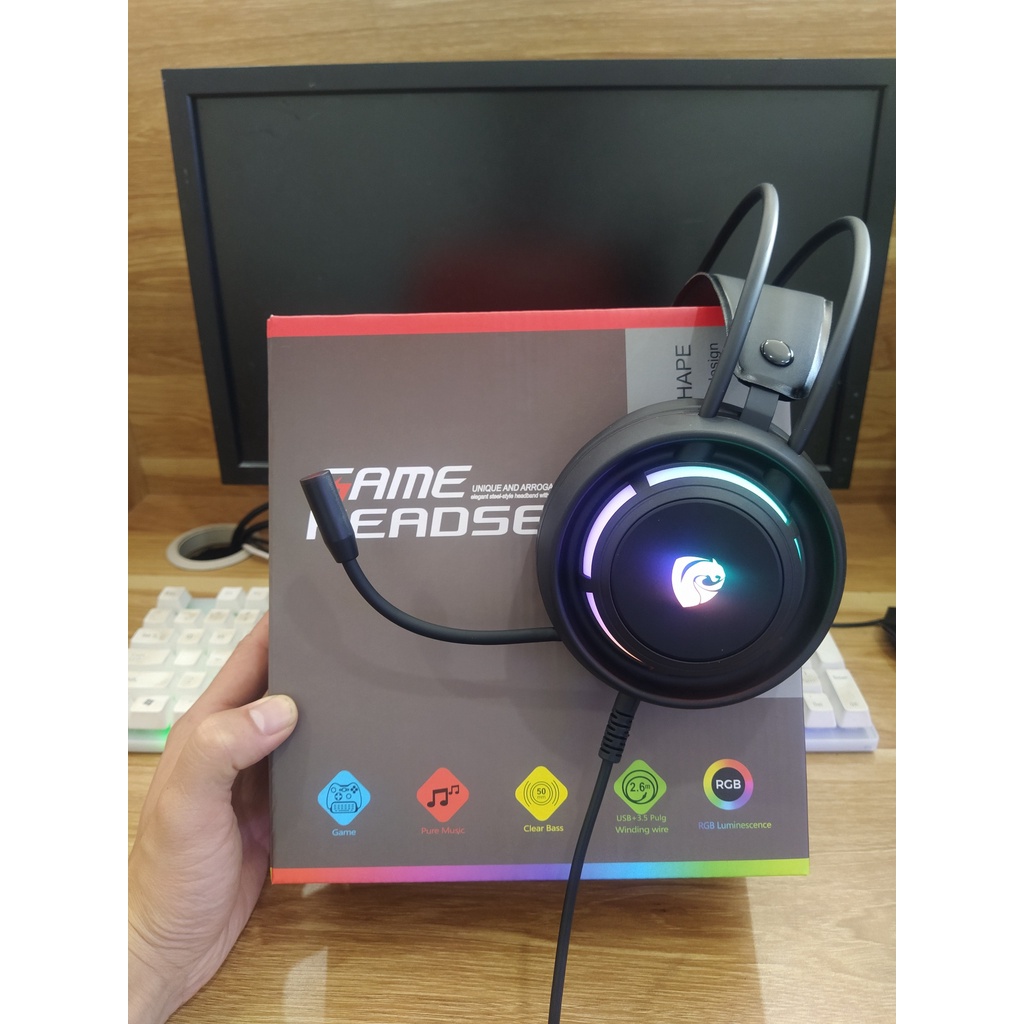 Tai nghe chuyên game PSH 300 led RGB , hàng full box bảo hành 12 tháng