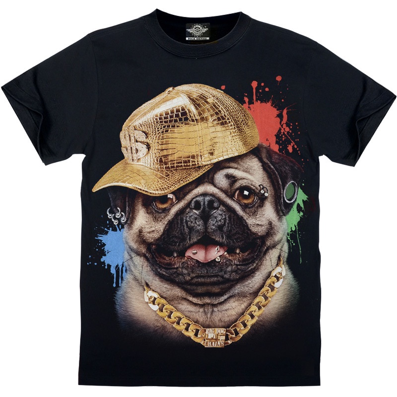 Áo phông Oversize Always Smile, Tay áo ngắn in hình con chó thời trang động vật, Áo phông Unisex