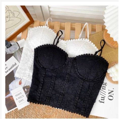 Áo bra hai dây cúp ngực sexxy, Áo lót kiểu đính viền 2 dây AS1873 - NhiNhi Shop