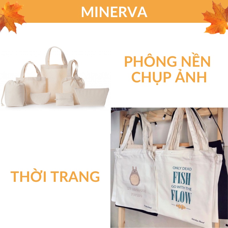 TRANG TRÍ Vải canvas mộc trắng be trang trí khổ 1,2 m làm đạo cụ chụp ảnh, may túi tote
