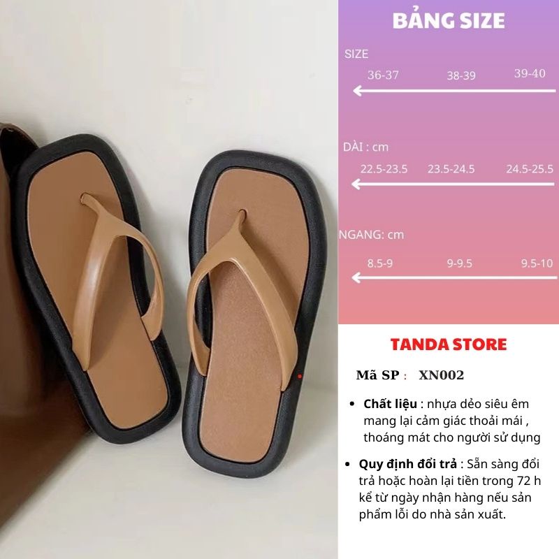 Dép xỏ ngón nữ sandal quai chéo đi biển đi học TANDA XN002