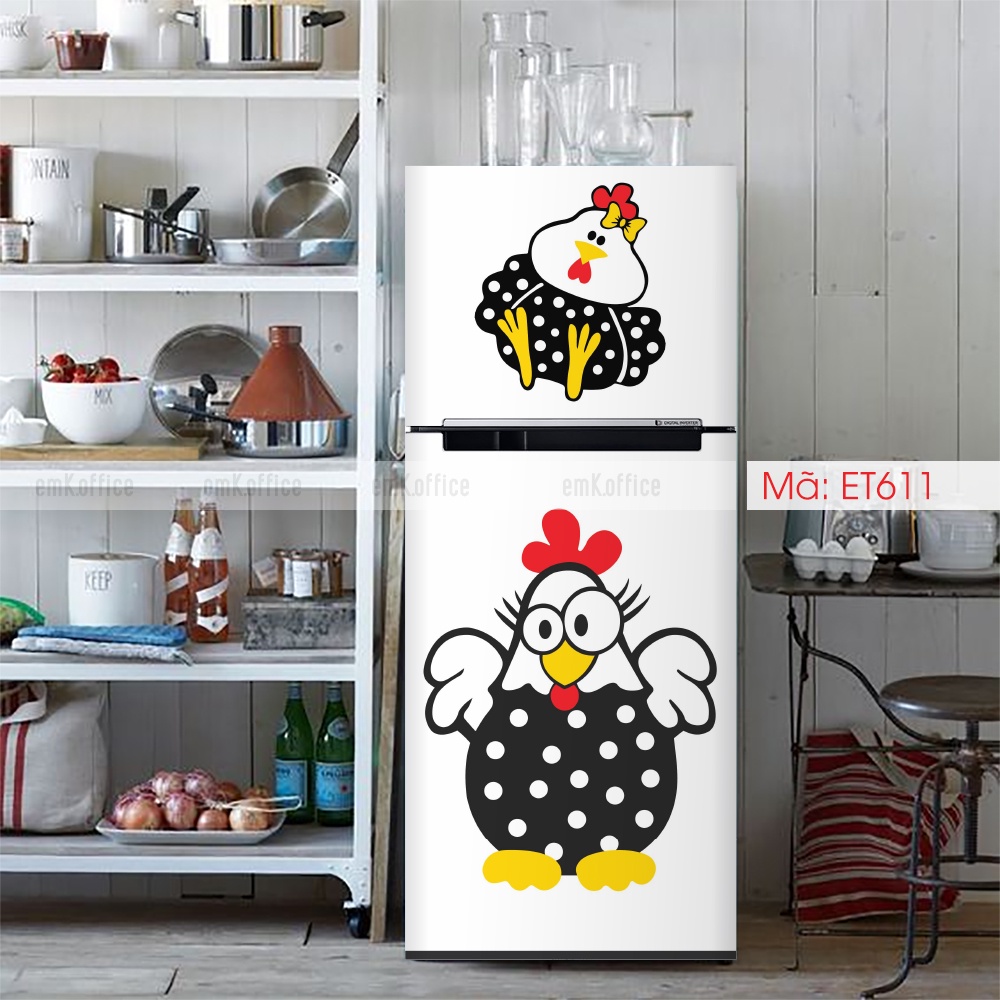 Decal dán tủ lạnh, miếng dán tủ lạnh mẫu cute - CB8
