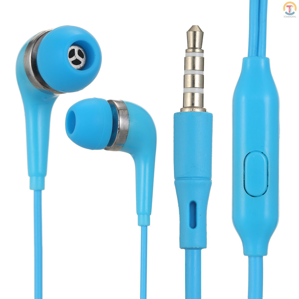 In-Ear 3.5MM Wired Earphones Music Headphone with MIC Wire Control Earbuds for Mobile Phone Computer Laptop Tablet