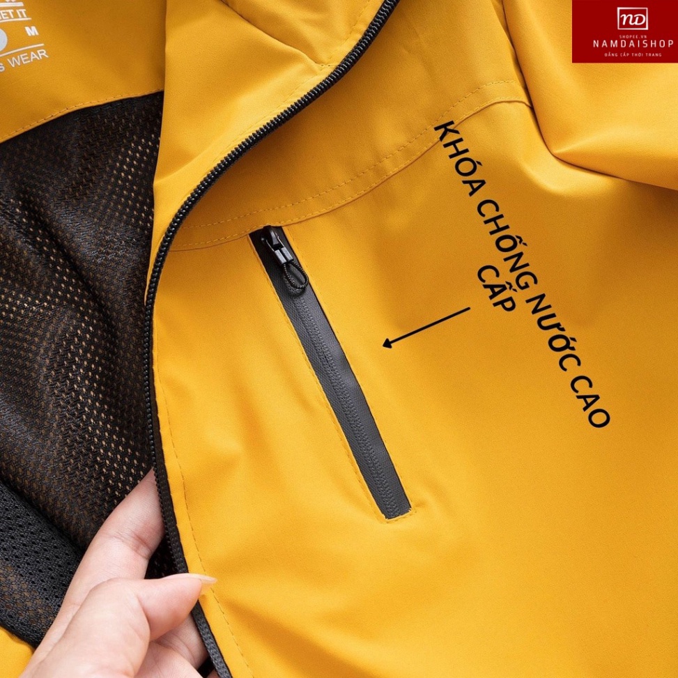Áo gió nam chống nước cao cấp 2 lớp vải tráng bạc, chống mưa, chống gió, chống nắng hoàn toàn