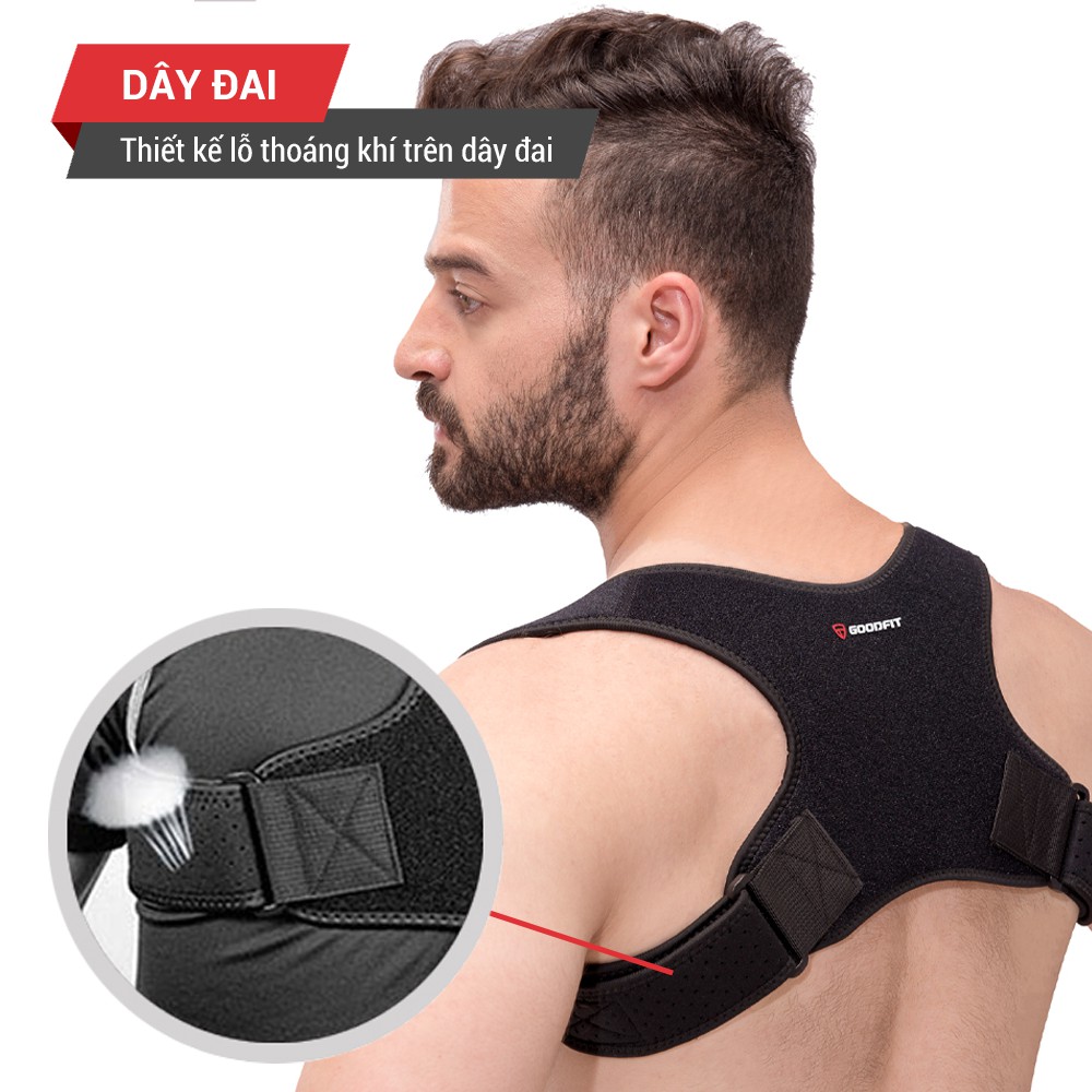 Đai chống gù lưng chính hãng GoodFit GF711P- Lema Sport