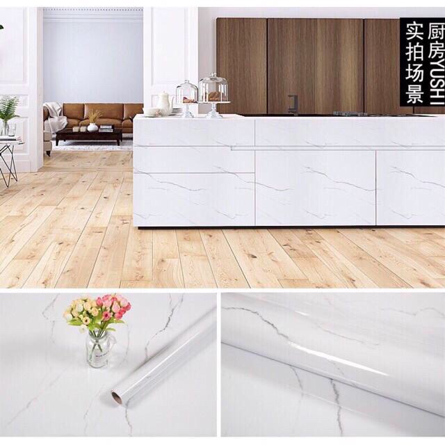 Giấy dán tường dài 5M x rộng 60CM_bếp ,vân đá TRÁNG NHÔM CHỐNG CHÁY