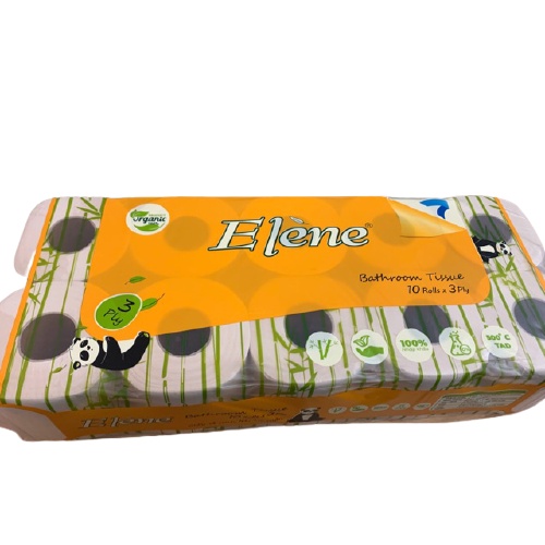 Giấy vệ sinh Elene vàng tre 3 lớp có lõi dây 10 cuộn