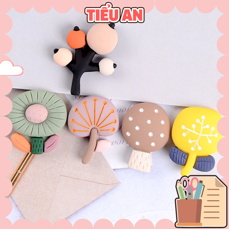 Charm (C393) slime/ Dụng Cụ Charm Trang Trí [Ko Keo &amp; Nút] Kiểu Cây Thực Vật Lạ Mắt