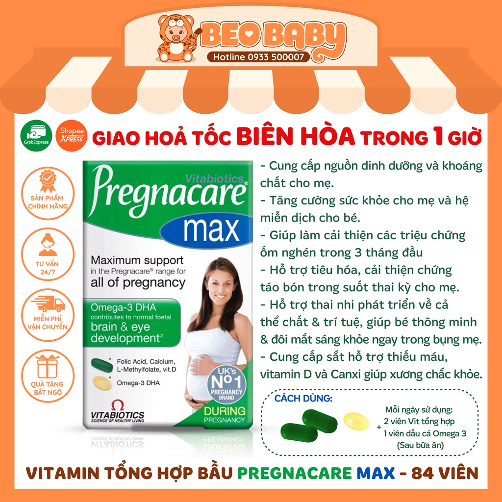 Vitamin bầu Pregnacare Max UK