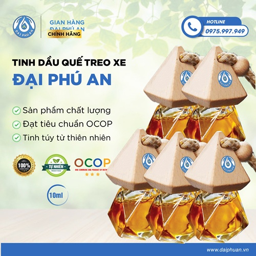[COMBO] 05 Tinh dầu quế treo xe nguyên chất -  Đồ trang trí, khử mùi ô tô - Quà tặng độc đáo
