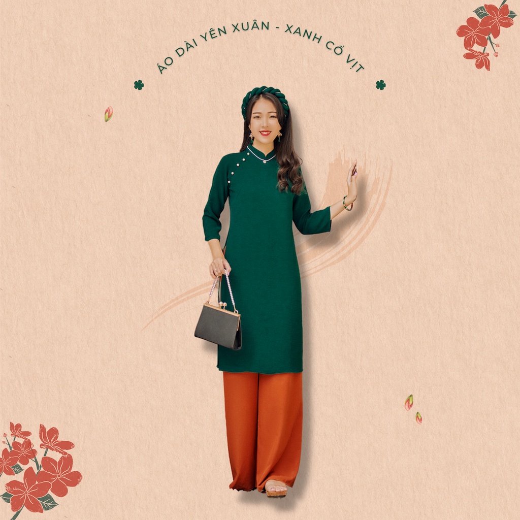 Sumire Store Áo dài Dáng xưa Yên Xuân - Xanh cổ vịt