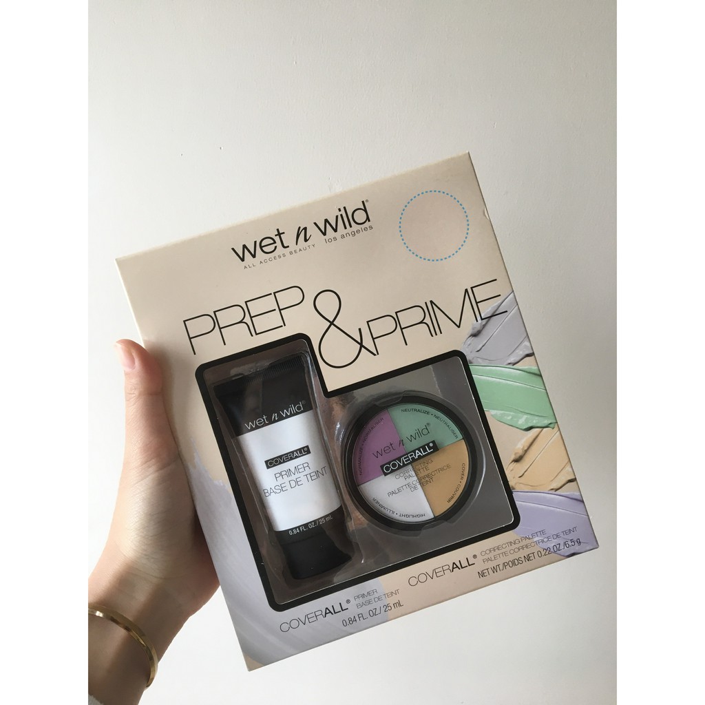 [Chính Hãng] Set Kem Lót Và Che Khuyết Điểm WET N WILD Coverall Prep & Prime Primer Correcting Palette Concealer