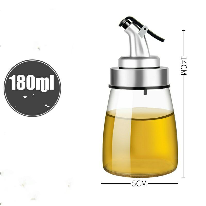 chai thủy tinh chịu nhiệt nhỏ 180ml đựng dầu ăn nước mắm có vòi rót