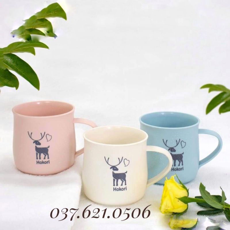 Cốc nhựa, cốc uống nước, cốc đánh răng 350ml có quai xinh xắn 6369