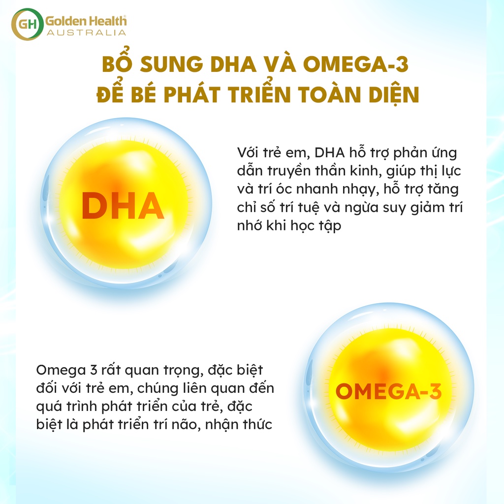 [GOLDEN HEALTH] Viên uống dầu cá Cod Liver Fish Oil For Kids - Bổ sung DHA cho trẻ từ 7 tháng tuổi trở lên (90 viên)