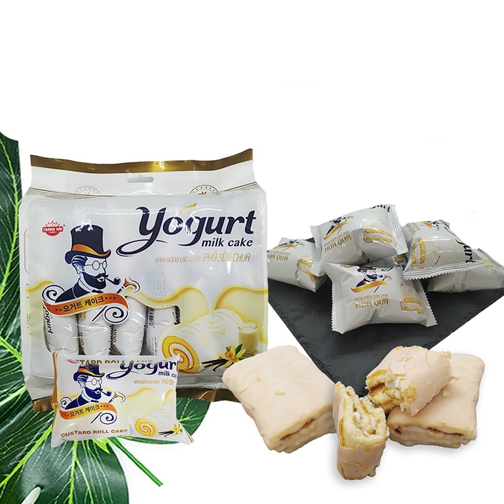 Bịch 12 chiếc bánh bông lan cuộn phủ sữa chua Yogurt
