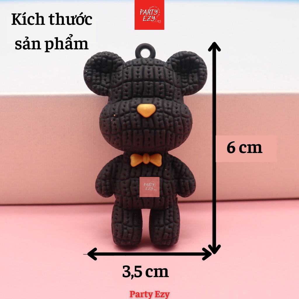 MÓC KHÓA GẤU BEAR BRICK 6 MÀU,CAO 6 CM