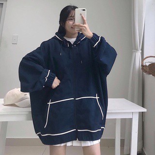 Áo Khoác Nỉ Form Rộng Áo Khoác Nữ Phối Viền Trắng Có Mũ 3 Màu Xưởng May DCS Mã 462