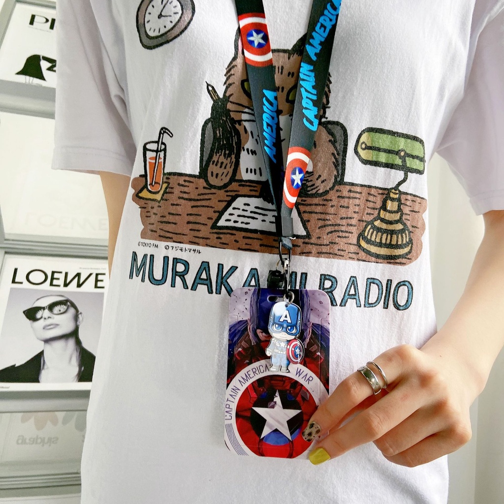 Dây Đeo Thẻ Bảng Tên Sinh Viên Học Sinh Nhân Viên Văn Phòng Thẻ Từ ID Card Móc Gắn Chìa Khóa Điện Thoại Marvel Avengers