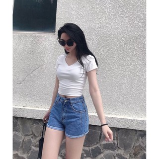 THF ÁO CROPTOP CỔ TIM THUN GÂN