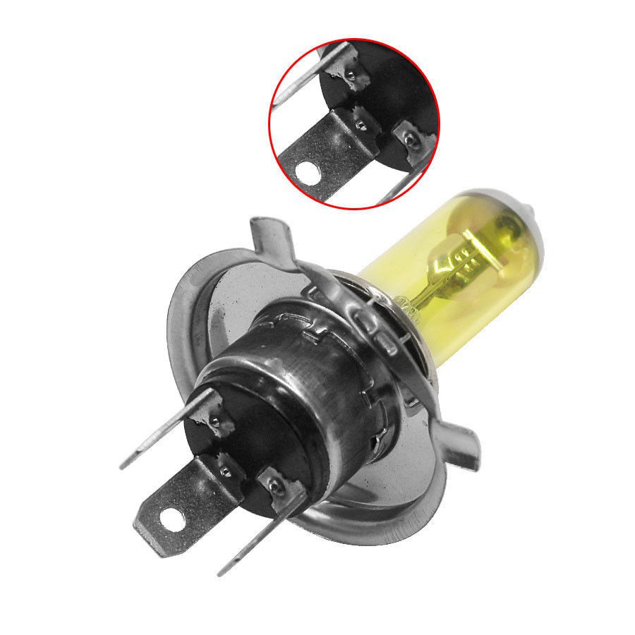 2 đèn pha Xenon H4 55W 5000K ánh sáng vàng cho ô tô