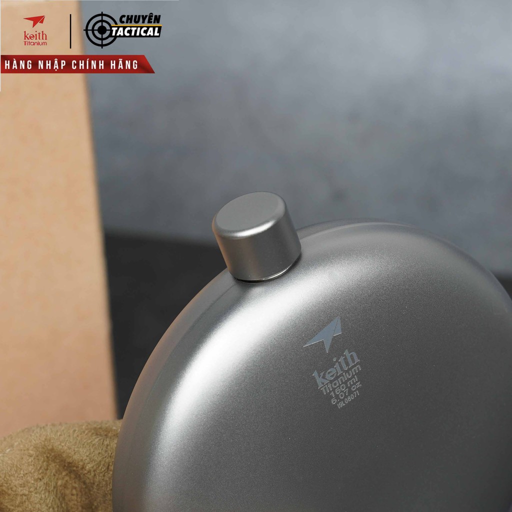 Bình Đựng Rượu Titanium Roud Flask 150ml Keith Ti9302