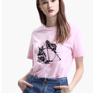 Áo Thun Nữ Màu Hồng In Hình Bông Hoa Tam Giác MYROSE169