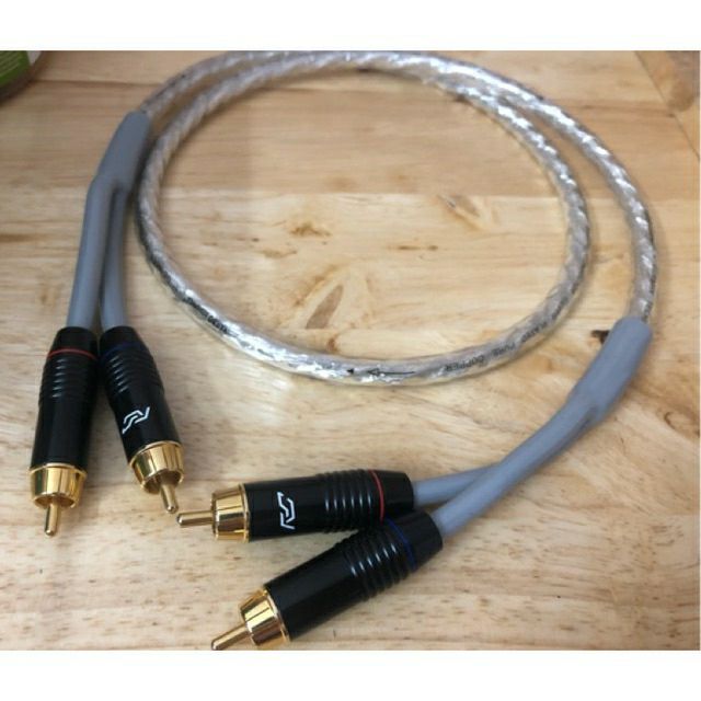 Dây tín hiệu audio hoa sen RCA 1 mét mạ bạc cao cấp