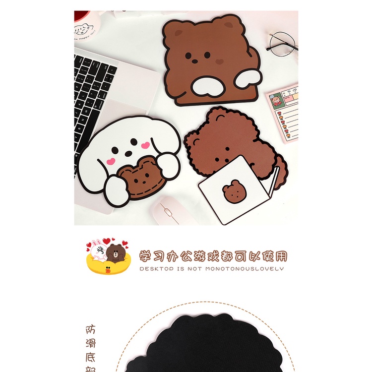 Miếng lót chuột máy tính Forev, bàn di chuột dễ thương 200x200mm, tấm lót chuột hình gấu tấm đệm cao su dày chống trượt | BigBuy360 - bigbuy360.vn