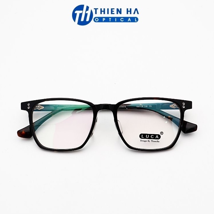Gọng kính vuông nam Thiên Hà Optical nhựa Acetate thiết kế độc quyền bền, phù hợp độ cận cao LUCA LC001
