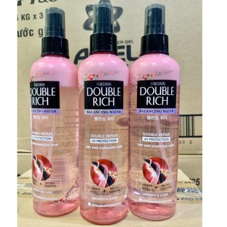 Xịt Dưỡng Tóc Double Rich chăm sóc tóc khô xơ và hư tổn 250ml ( mầu hồng )