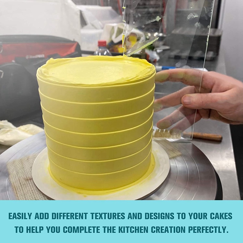 Bộ 6 Dụng Cụ Làm Mịn Trang Trí Bánh Kem 11 Họa Tiết Bằng Acrylic