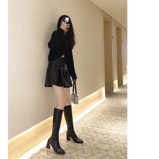 💞[HÀNG ORDER]Boot da bóng- bốt cao cổ da mềm cao 7cm