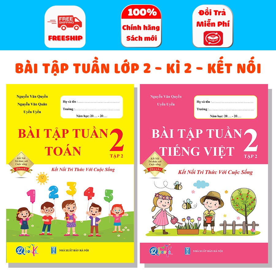 Sách - Combo Bài Tập Tuần Toán và Tiếng Việt Lớp 2 - Kết Nối Học Kì 2 (2 cuốn)
