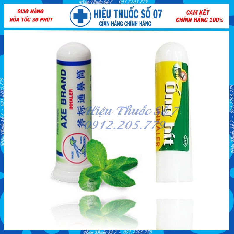 Ống hít mũi hiệu Cây Búa AXE BRAND INHALER giảm nhanh nghẹt mũi, sổ mũi làm thông mũi và dễ thở