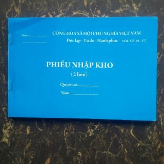 Phiếu nhập kho 2 liên/3 liên a5 dày 100 tờ (10 quyển)