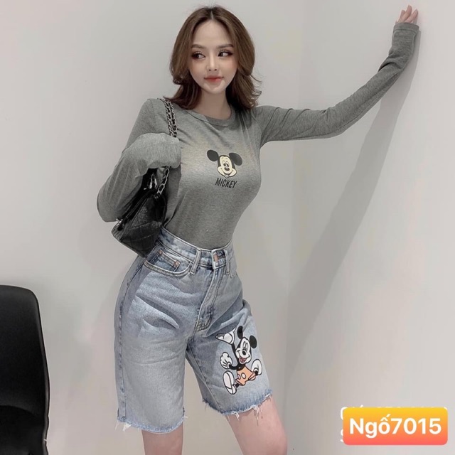 Quần jean ngố mickey mã 7015 kèm ảnh thật