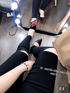 Quần kaki rách nhiều kiểu 
