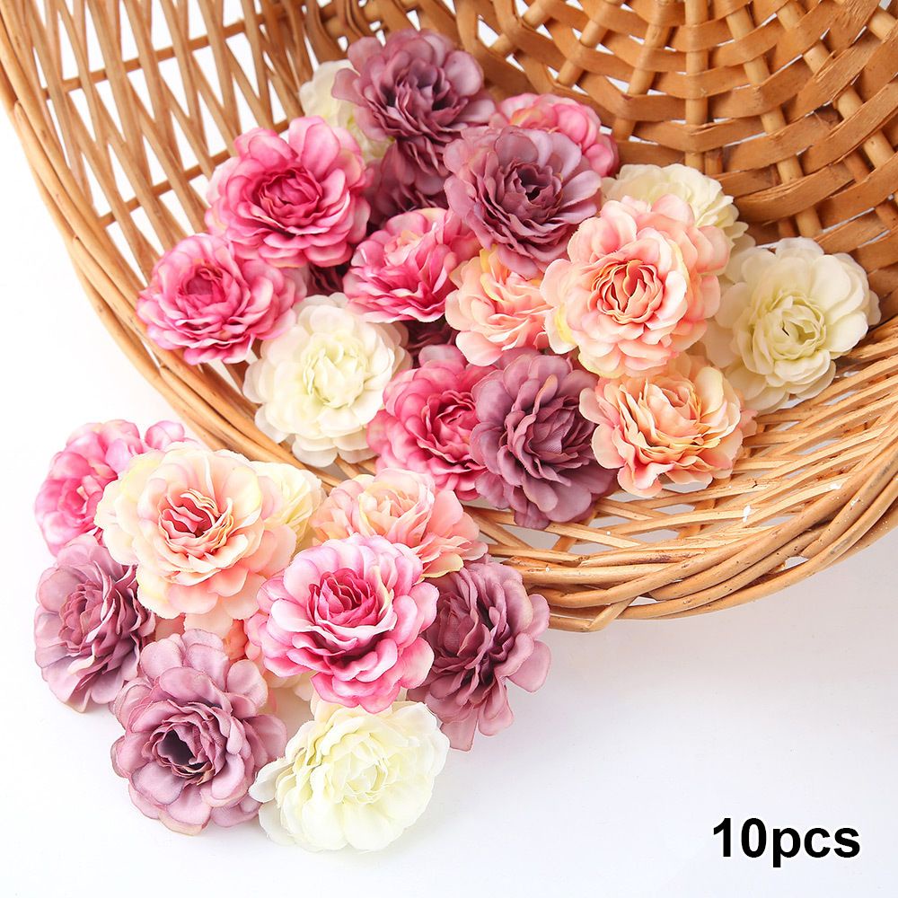 Set 10 Bông Hoa Mẫu Đơn Giả Dùng Trang Trí Đa Năng