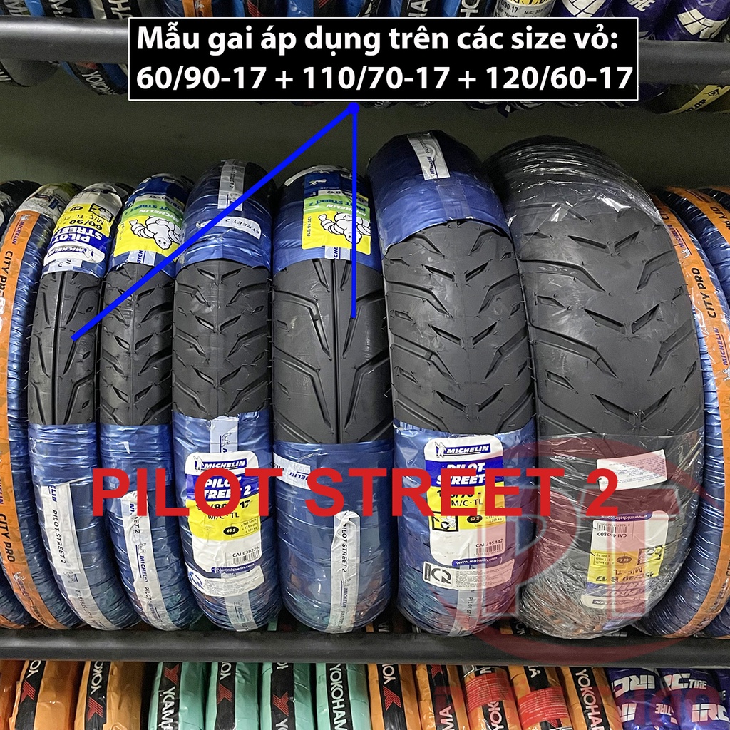 Vỏ Michelin xe số Pilot Street 2 - Moto Gp City Grip Pro City Pro. Vỏ Michelin 60/90-17 70/90-17 đến size 150/60-17