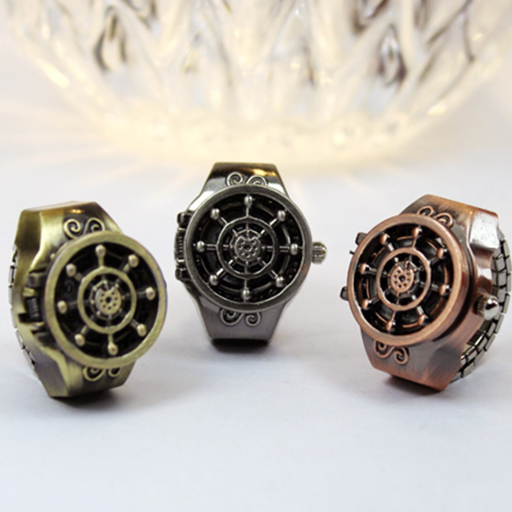 Nhẫn đeo tay tạo hình đồng hồ phong cách vintage cá tính