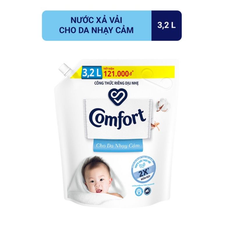 Túi nước xả vải Comfort cho da nhạy cảm 3.2lit