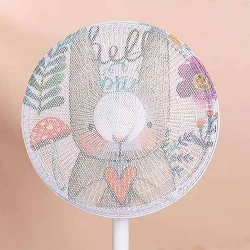 Loại to, trùm kín quạt - Lưới bọc quạt 3d hình thú ngộ nghĩnh, an toàn cho bé, lưới bảo vệ giữ sạch quạt